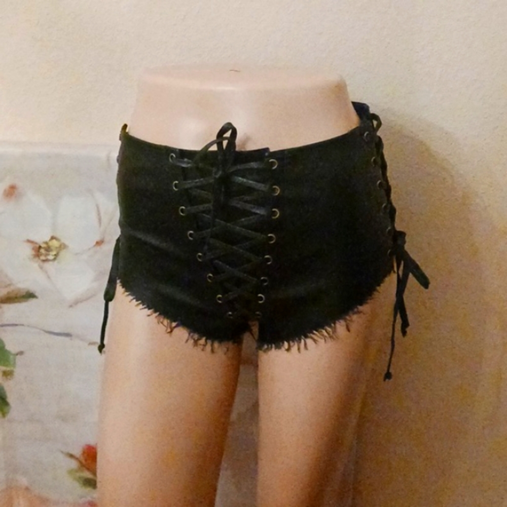 Club Exx Hardstyle Vegan Leather Booty Shorts